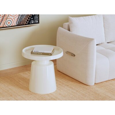 Side table genova white Ø50cm (2)