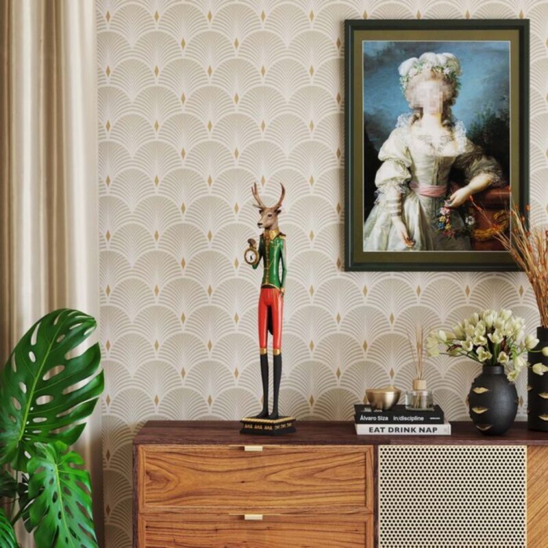 Table clock gentleman deer (3)