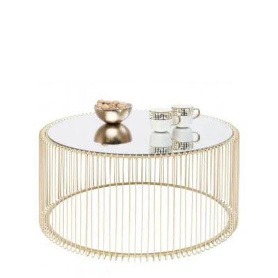 Coffee table wire uno brass Ø80cm
