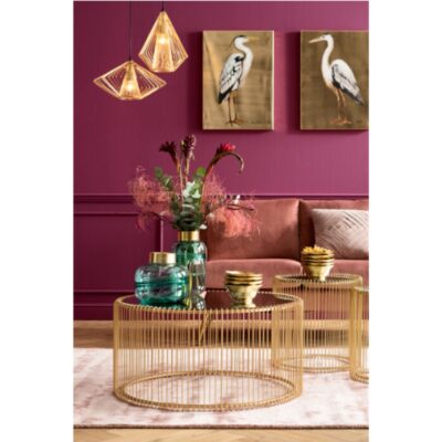 Coffee table wire uno brass Ø80cm (2)