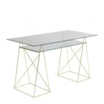 Desk polar brass matt 8mm tempered glass (4)