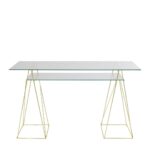 Desk polar brass matt 8mm tempered glass (5)