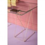 Desk polar brass matt 8mm tempered glass (8)
