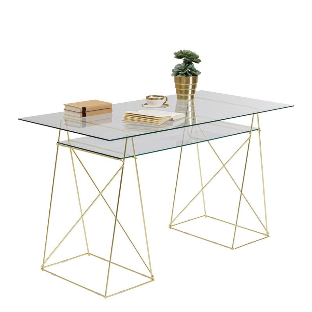 Desk Polar Brass Matt 8mm Tempered Glass Desk polar brass matt 8mm tempered glass