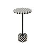 Side table domero chess black white Ø25cm