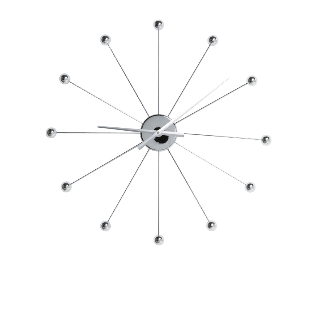 Wall Clock Like Umbrella Balls Chrome
