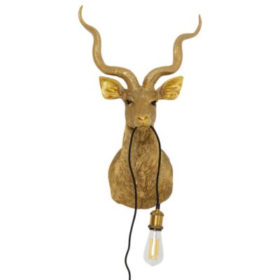 Wall lamp animal goat gold