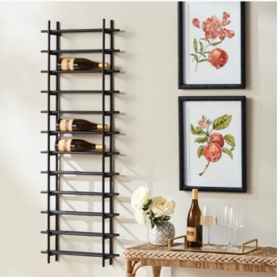 Wine shelf cape town black 45x136cm (2)