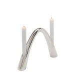 Candle holder bow duo chrome 21cm