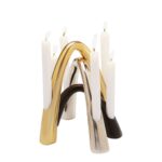 Candle holder bow duo chrome 21cm (2)
