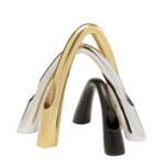Candle holder bow duo chrome 21cm (3)