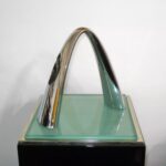 Candle holder bow duo chrome 21cm (7)