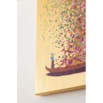 Canvas Picture Flower Boat Gold Pink 80x100cm (4)
