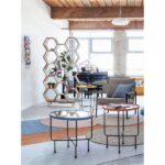 Coffee table painter blue Ø58.5cm (2)