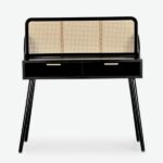 Console table josine rattan black 100cm (2)