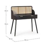 Console table josine rattan black 100cm (9)