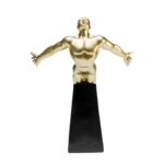 Deco figurine jumper gold 37cm (2)