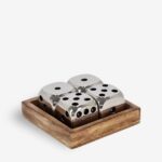 Decorative dice fortune silver 10.5x10.5cm