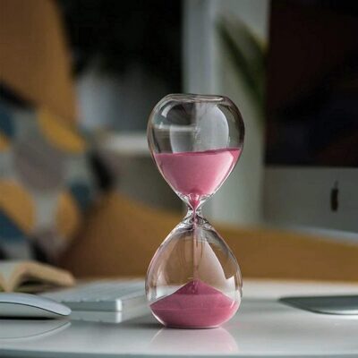 Hourglass timer pink 20cm 1