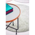 Mirrored side table  painter red Ø50cm (3)