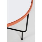 Mirrored side table  painter red Ø50cm (5)