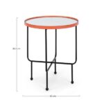 Mirrored side table  painter red Ø50cm (6)
