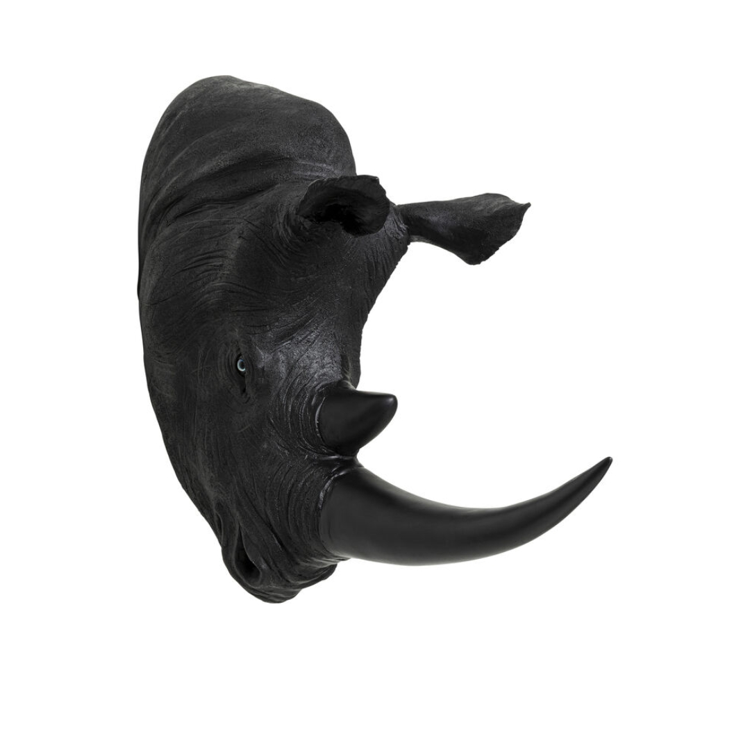 Wall Object Rhino Head Antique Black 22x43cm Wall object rhino head antique black 22x43cm
