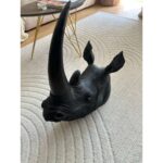 Wall object rhino head antique black 22x43cm (3)