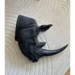 Wall object rhino head antique black 22x43cm (4)
