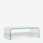 Linjë tavoline kafeje transparente e bardhë 110x55cm