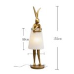 Floor lamp animal rabbit gold white 150cm (15)