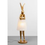 Floor lamp animal rabbit gold white 150cm (3)