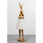 Floor lamp animal rabbit gold white 150cm (4)