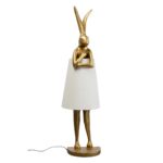 Floor lamp animal rabbit gold white 150cm (7)
