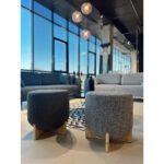 Stool volcano white black Ø45cm (2)