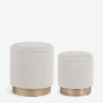Pouf me magazinim zoya gri set 2 Ø37cm