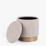 Pouf zoya gri set 2 Ø37cm (3)