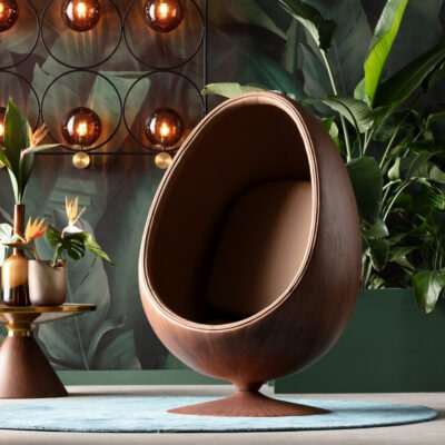 Swivel armchair eye ball walnut (2)