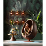 Swivel armchair eye ball walnut (3)