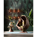 Swivel armchair eye ball walnut (4)