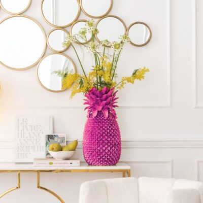 Vase pineapple pink 30cm (2)