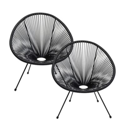 Armchair Acapulco Mono Black 2 Set