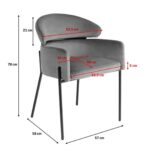 Chair With Armrest Alexia Velvet Orange (12)