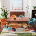 Chair With Armrest Alexia Velvet Orange (13)