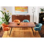 Chair With Armrest Alexia Velvet Orange (14)