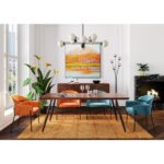 Chair With Armrest Alexia Velvet Orange (15)