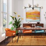 Chair With Armrest Alexia Velvet Orange (3)
