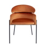Chair With Armrest Alexia Velvet Orange (5)