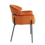 Chair With Armrest Alexia Velvet Orange (6)