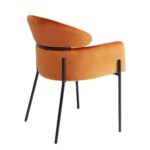 Chair With Armrest Alexia Velvet Orange (7)